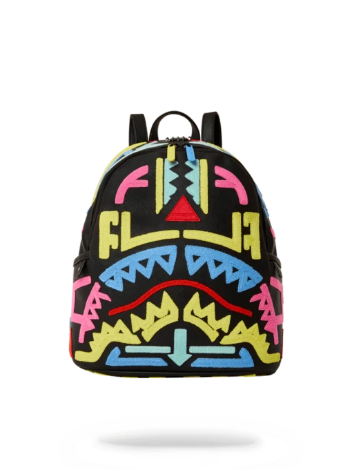 Sprayground AI3 Path To The Future Tribal Neon Savage Backpack - Image 3