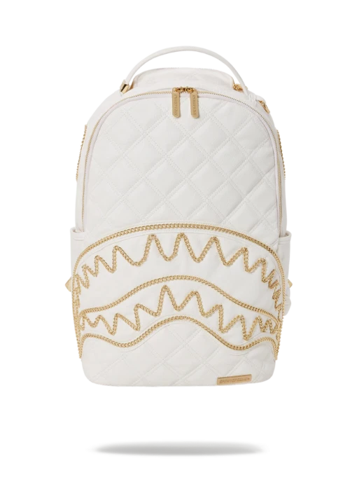 Sprayground Riviera White Gold DLX Backpack