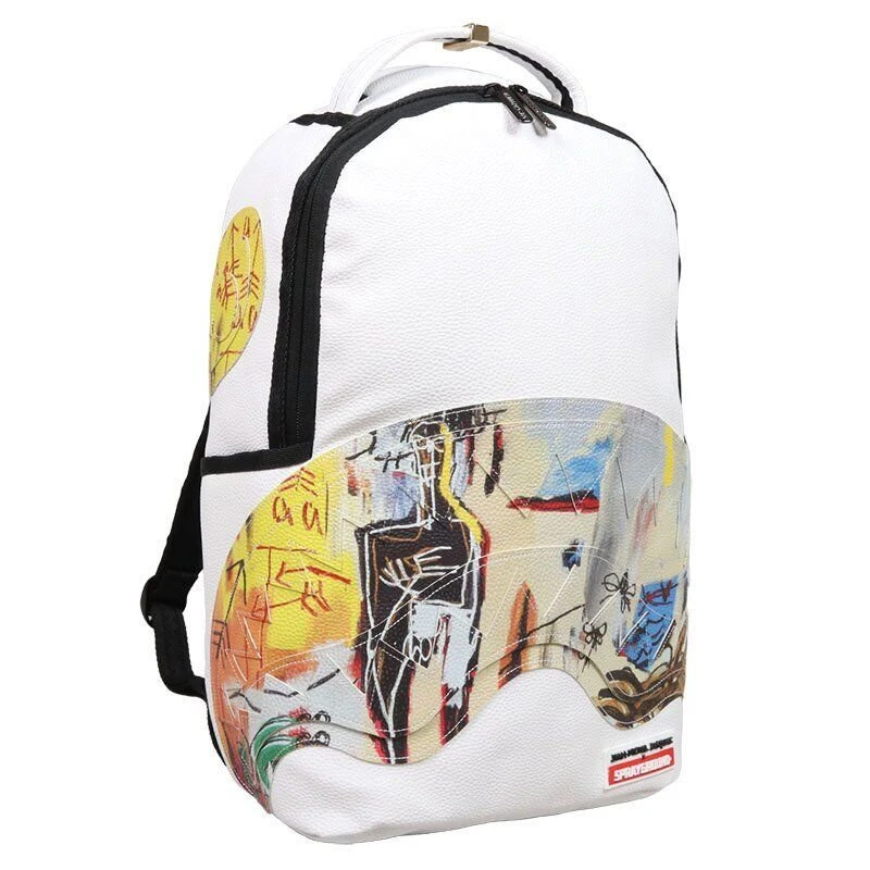 Sprayground Jean Michael Basquiat White Shark DLX Backpack 5 Sprayground Jean Michael Basquiat White Shark DLX Backpack - Image 3