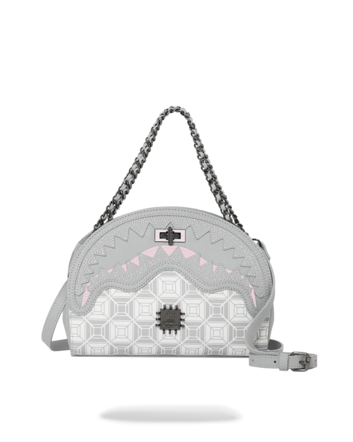 SPRAYGROUND A.I.8 AFRICAN INTELLIGENCE BOOKED & BUSY SHARK HANDBAG