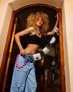 SPRAYGROUND A.I.8 AFRICAN INTELLIGENCE BOOKED & BUSY CHARM WAISTBELT 20 SPRAYGROUND A.I.8 AFRICAN INTELLIGENCE BOOKED & BUSY CHARM WAISTBELT -Bag Sale Store B5571 2 1