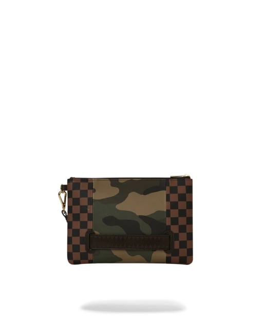 SPRAYGROUND EXTERIOR GOLD ZIP POCKET SHARKS IN PARIS CROSSOVER CLUTCH - Image 3