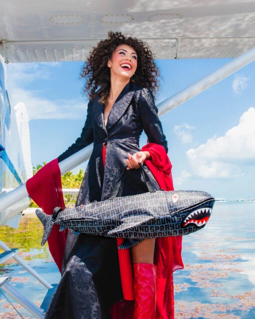 SPRAYGROUND SHARKFINITY STEALTH PILOT SHARK SHAPE DUFFLE - Image 2