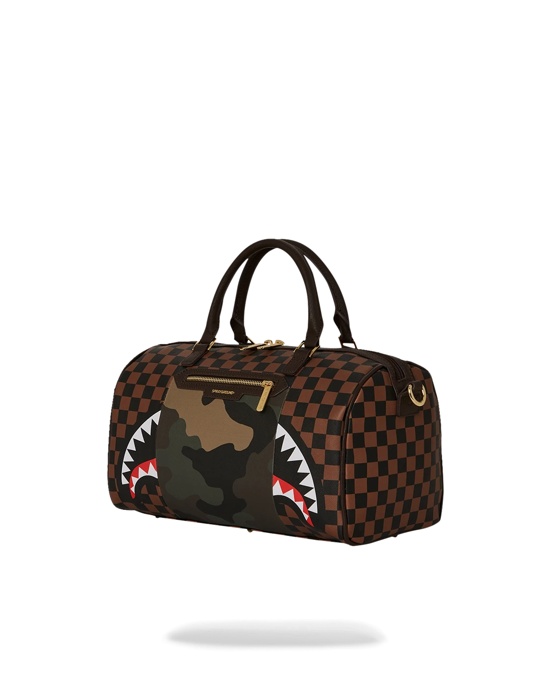 SPRAYGROUND EXTERIOR GOLD ZIP POCKET SHARKS IN PARIS MINI DUFFLE 7 SPRAYGROUND EXTERIOR GOLD ZIP POCKET SHARKS IN PARIS MINI DUFFLE - Image 5