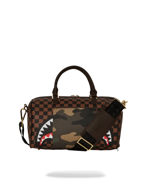 SPRAYGROUND EXTERIOR GOLD ZIP POCKET SHARKS IN PARIS MINI DUFFLE - Image 7