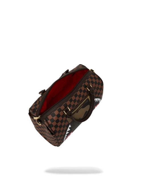 SPRAYGROUND EXTERIOR GOLD ZIP POCKET SHARKS IN PARIS MINI DUFFLE - Image 12