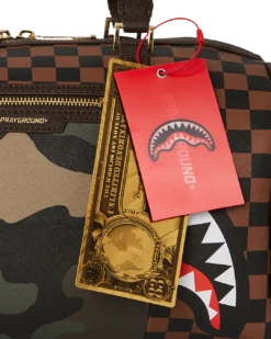 SPRAYGROUND EXTERIOR GOLD ZIP POCKET SHARKS IN PARIS MINI DUFFLE 27 SPRAYGROUND EXTERIOR GOLD ZIP POCKET SHARKS IN PARIS MINI DUFFLE -Bag Sale Store D5627 T