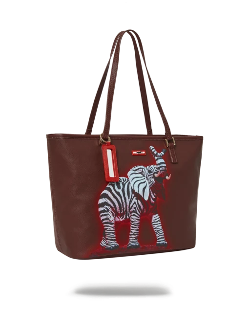 SPRAYGROUND ZEBRA ELEPHANT RON ENGLISH COLLAB TOTE - Image 3